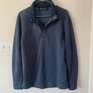 Under Armour Blue Golf Storm H20 Repellent Mens Medium M 1/4 Zip Loose F…